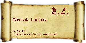 Mavrak Larina névjegykártya